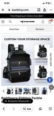 KastKing BaitSpace 50L Fishing Tackle Backpack with Removable Bait Binder