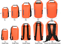 Waterproof Dry Bag, 5L/10L/20L/30L/40L, Roll Top Dry Sack, Keeps Gears Dry