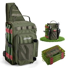 OpenSide Tactical Small bag with 3600 trays Green Bag + Fishing Boxes(handle)