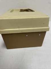 VTG Tan Plano 5000 Fishing Tackle Box Full of Lures Bobbers Hooks