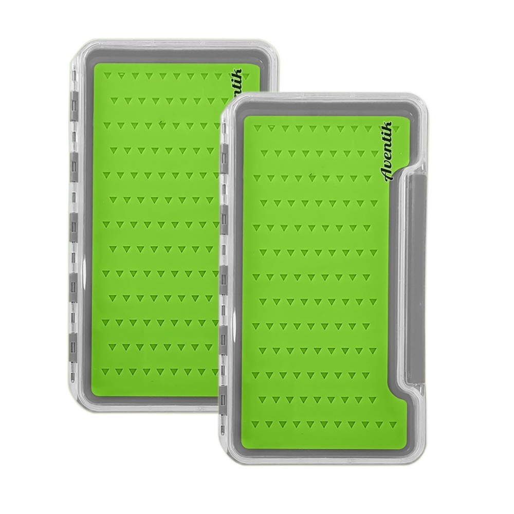 Aventik Waterproof Fly Fishing Box â€“ Slim Silicone Fly Case with Clear ABS Li