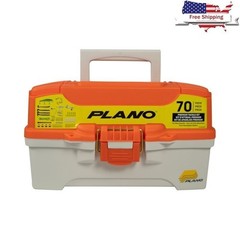 Freshwater Fishing Tackle Box W 70pc Kit 2 Tray Design Secure Brass Kit Durable