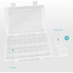 Small Fishing Tackle Box, 12 Clear Plastic Parts Organizer with Adjustable