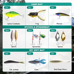 Fishing Lures – Tackle Box with Tackle Included, Fishing Kit with VIBs, Frogs…