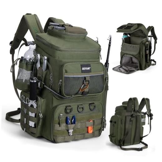 Fishing Backpack 900D Water-Resistant Tackle A2: Green (without Boxes)