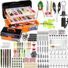 All-in-One 3-Layer Tackle Box with 423 Fishing Accessories for All Waters