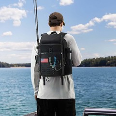 Fishing Tackle Backpack with Rod Gear Holder, Lightweight Outdoor Water-Resi…