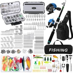 484 Pcs Fishing Tackle Kit with Backpack, Poles, Reels, Lures & Tools – Perfect