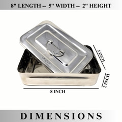 Stainless Steel Bait Storage Box for Fishing Hooks Lines & Accessories 8″x5″x2″
