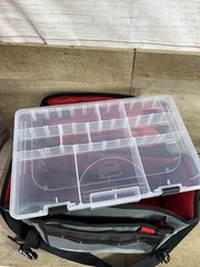 Plano 3700 Tackle Bag Gray Black Red Tackle Tray 15” Long
