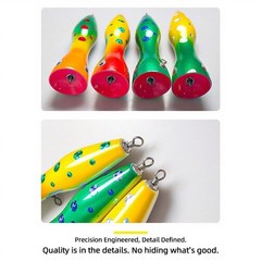 85g 20cm Wooden Popper Lure Solid Wood Body Deep Concave Lip For Surface Use