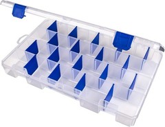 Outdoors Fishing Tackle Box W/ Anti-Rust Dividers 36 Compartments Clear
