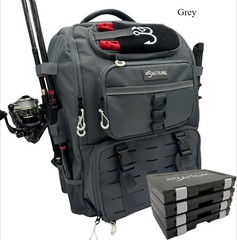 Baitium Fishing Backpack, Tackle Bag With Rod Holders, 40L Capacity (Grey)
