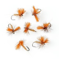 Fly Fishing Mayfly Spinner 5PCS Set 12# Hook Brown 1.4cm x 0.6cm for Trout