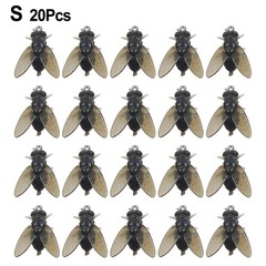 20pcs Realistic Silicone Housefly Fly Fishing Lures with Ultra Hook for Carp