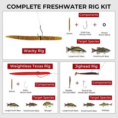 Compact Fishing Tackle Kit – 182/265/400pcs All-in-One Freshwater Gear Set for B