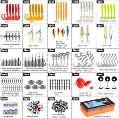 353/404 PCS Fishing Lures, Upgrade Fishing Tackle Box with Tackle Included, Cran