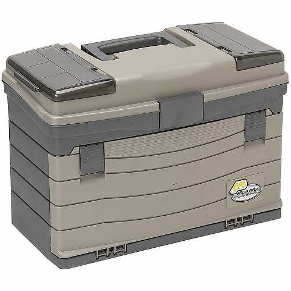 Flawed Plano Fishing Guide Series 4-Drawer Tackle Box, Graphite/ Sandstone