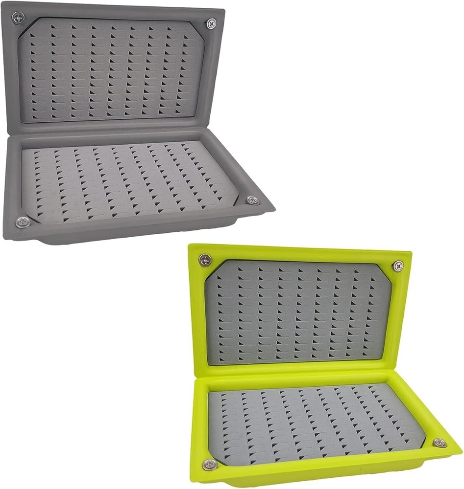 2 PC Fly Box Float Tackle Box Grip Foam Fly Fishing Tackle Boxes Fishing Storage