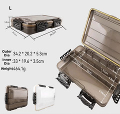Waterproof Fishing Box Jig Hook Hard Bait Box 3 Size Fishing Tackle Storage Box