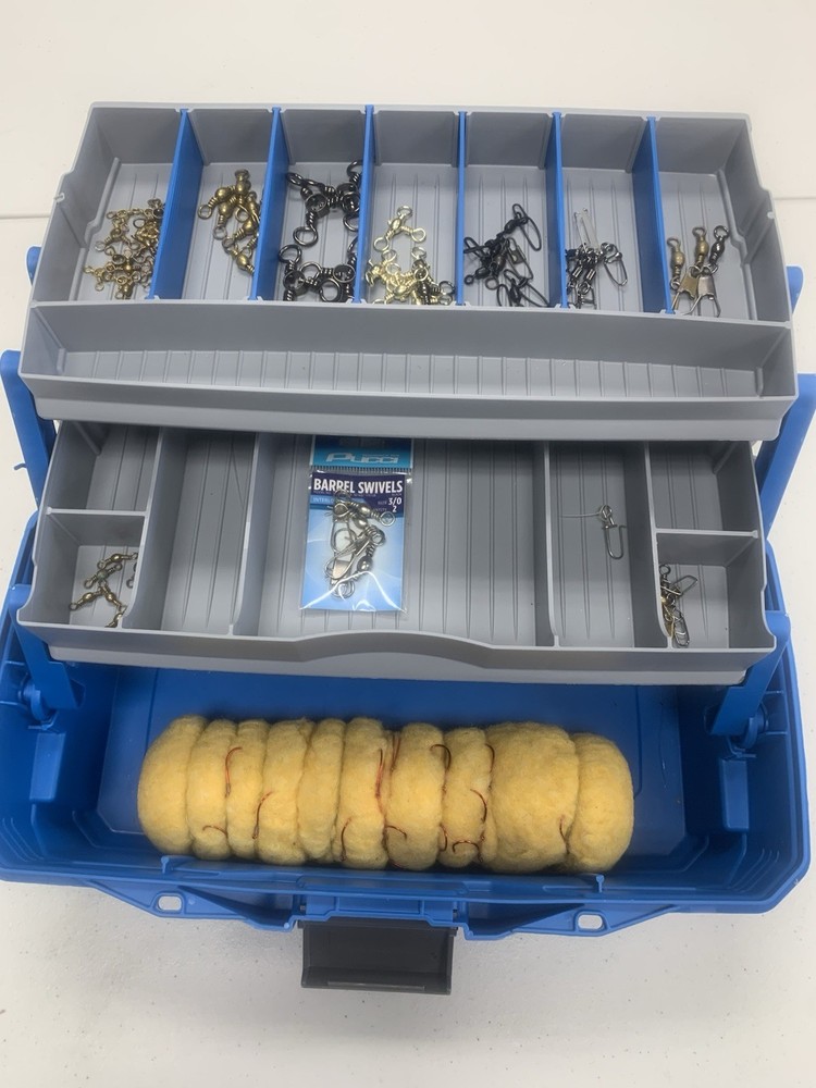 New Tackle Box With Hooks Swivels And More