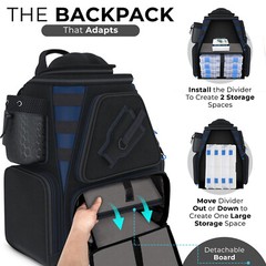 Reaction Tackle Water-Resistant Fishing Tackle Backpack with 4 Large Trays