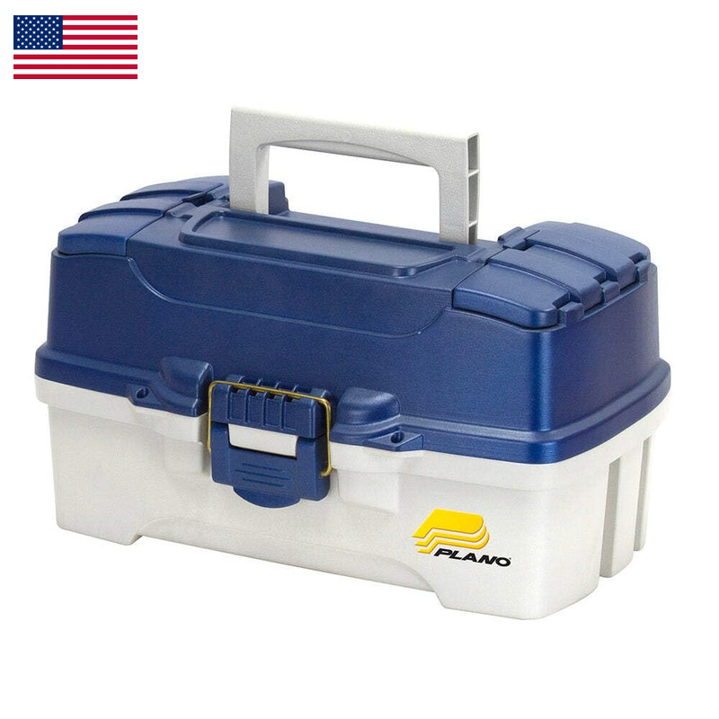 Plano 2-Tray Tackle Dual Top Access Blue Metallic/Off White Premium Tackle