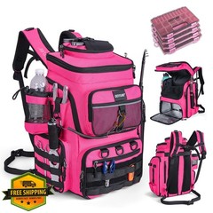 Goture Fishing Backpack Pink 4 Tackle Boxes