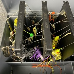 Plano 2301 Hanging Bait Box with 30 Vintage Spinnerbait Lures