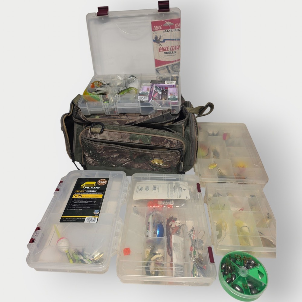 Plano Medium 3600 Series Mossy Oak Fishing Bag Spinners Plastics And More Rapala