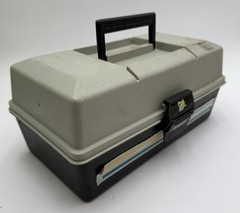 VTG SPORTFISHER 450 TACKLE BOX W/2TRAYS RETRO Gray Black