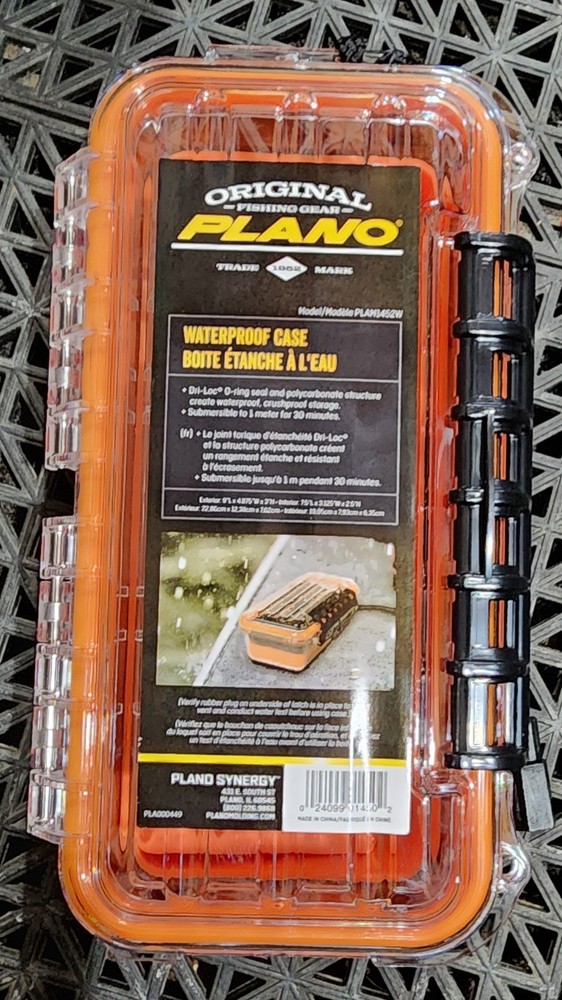 Plano Waterproof Polycarbonate Storage Box – 3500 Size – Orange/Clear – 145000
