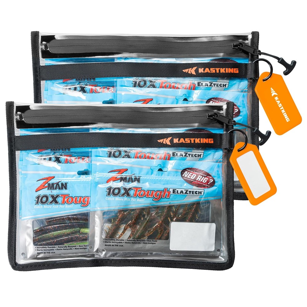 KastKing BaitShield Tackle Storage Bag, Fishing A: 2 Pack, Medium, Black