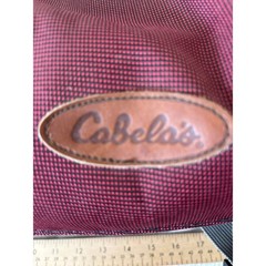 Cabelas Gear Bag Unisex Medium Burgundy Black Excellent Multi-Pocket Canvas