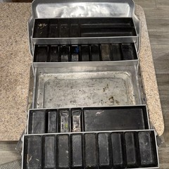 Vintage Rare UMCO Sears Aluminum Tackle Box Large 5 Compartment 16” x 9” 4 Tray