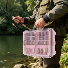 3-Tier Fishing Tackle Storage Box W/ Small Removable Tackle Tray, 36.5*29*17.5cm