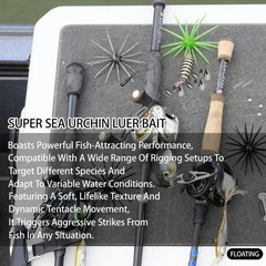 Soft Floating Urchin 5pcs 9cm 4g with Natural Hovering Action for Bass Fishing