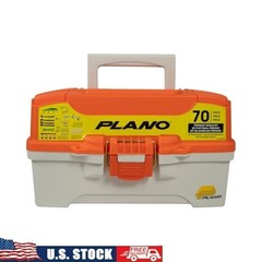 Fishing Tackle Box 70pc Kit Freshwater Two Tray Organizer Brass Latch Molded New
