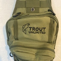 Trout Unlimited Olive Canvas Sling Pack Bag w/Shoulder Strap & MOLLE Pockets
