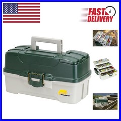 Versatile 3-Tray Fishing Tackle Box with Secure Brass Closure and Carry Handle