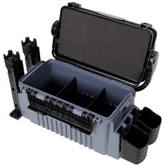 Tackle Box 11L 2 Layer Fishing Tackle Storage Boxes w/ Rod Holder & Cup Holder