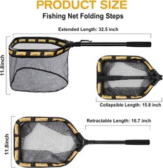 Floating Fishing Net for Steelhead, Salmon, Fly, Kayak, Catfish, Bass, Trout …