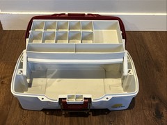 Plano 1-Tray Tackle Box with Dual Top Access – Red White