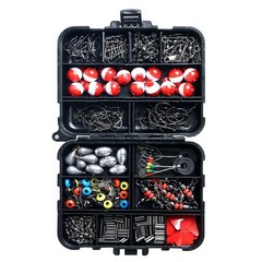 Fishing Accessories Kit Tackle Box Set with Pliers Hooks Weights Swivels