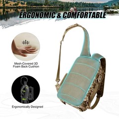 Piscifun Fishing Backpack with Rod Holder, Lightweight Sling Tackle Bag
