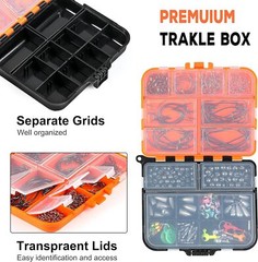 201Pcs Fishing Accessories Kit, Fishing Tackle Box with Fishing Hooks Weights+