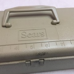 SEARS vintage Plastic Fishing Tackle Box — 11”x5”x5”