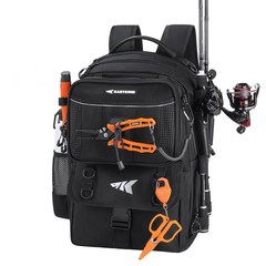 BaitSpace 50L Fishing Tackle Backpack Removable Bait Binder Rod Holder Black 80
