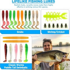 137Pcs Fishing Lures Tackle Box Kit Bass Freshwater Gift for Men 2024 Crankbaits