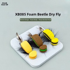 XB085 Foam For Beetle Dry For Fly Lure 3 Pack for Clear Water For Fly Fishing